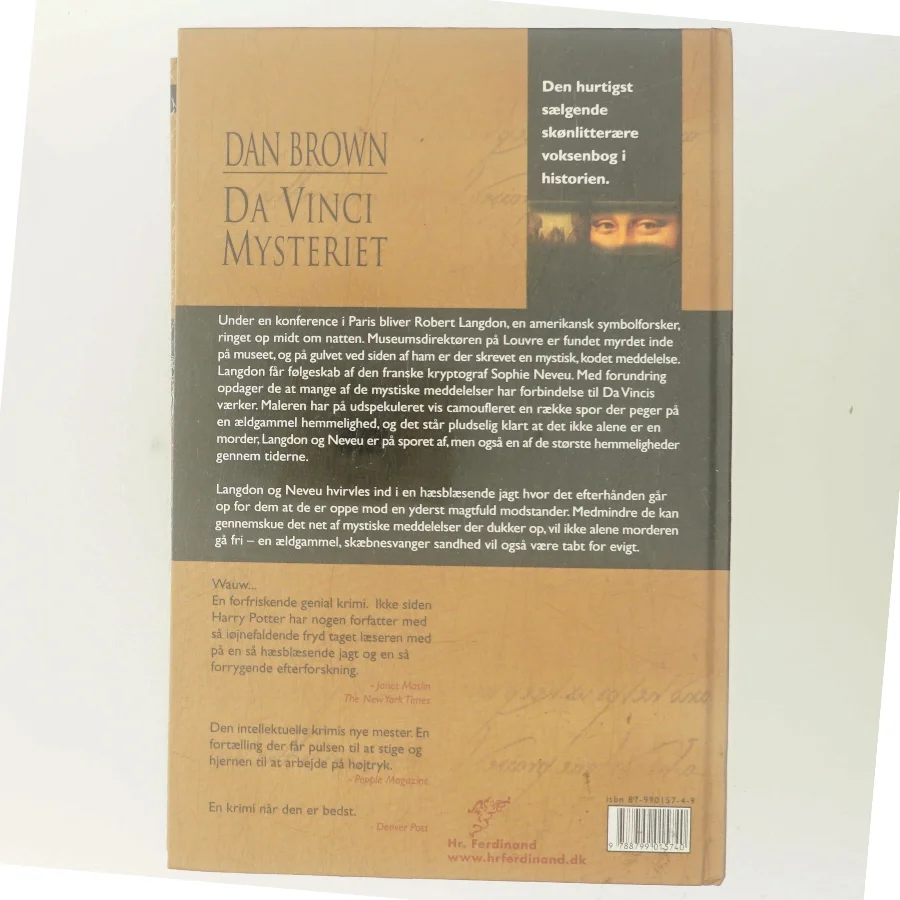 Da Vinci Mysteriet af Dan Brown (Bog)