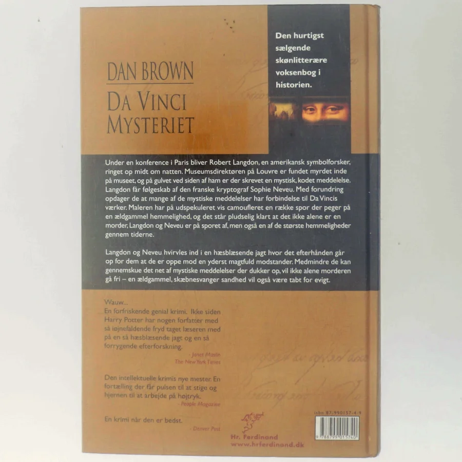 Da Vinci Mysteriet af Dan Brown (Bog)