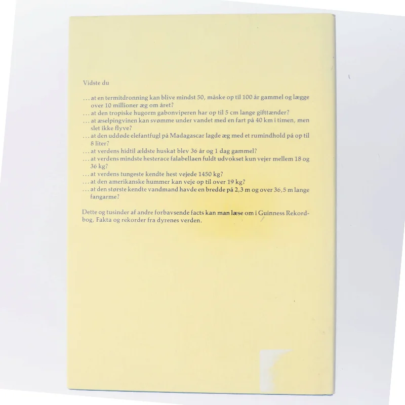 Guinness Rekorder om Dyr (Bog)