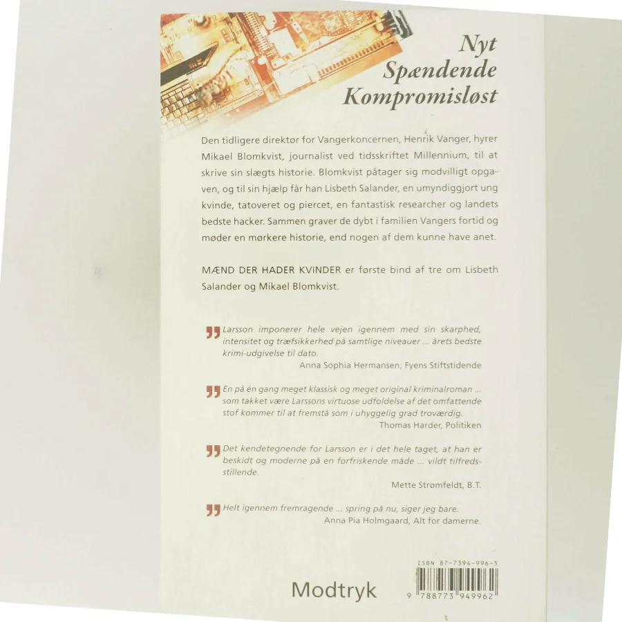 Mænd der hader kvinder af Stieg Larsson (Bog)