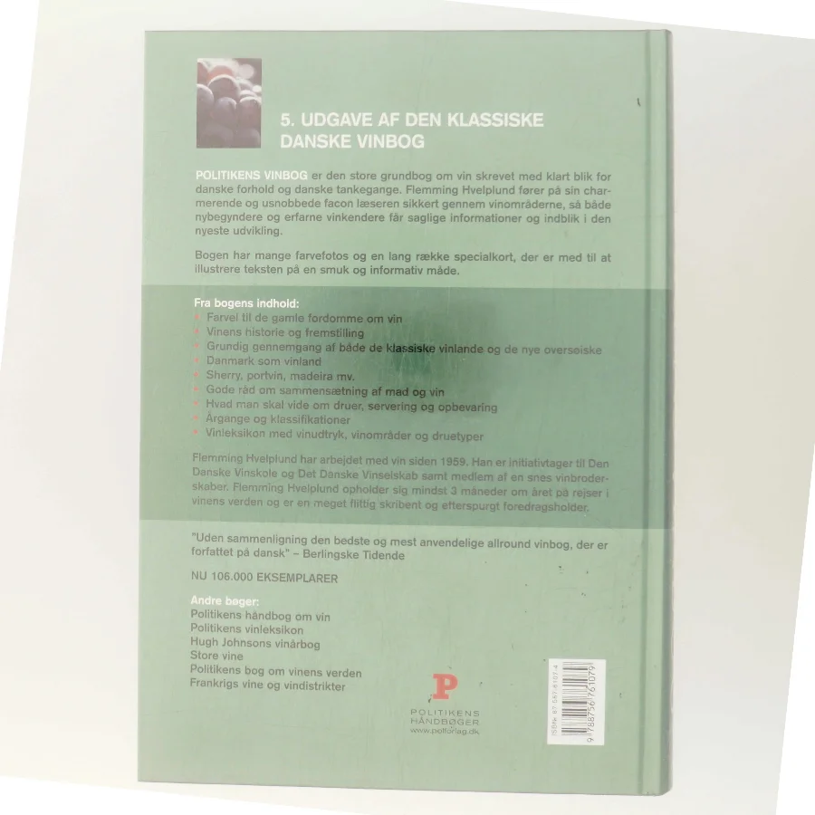 Politikens vinbog af Flemming Hvelplund (Bog)