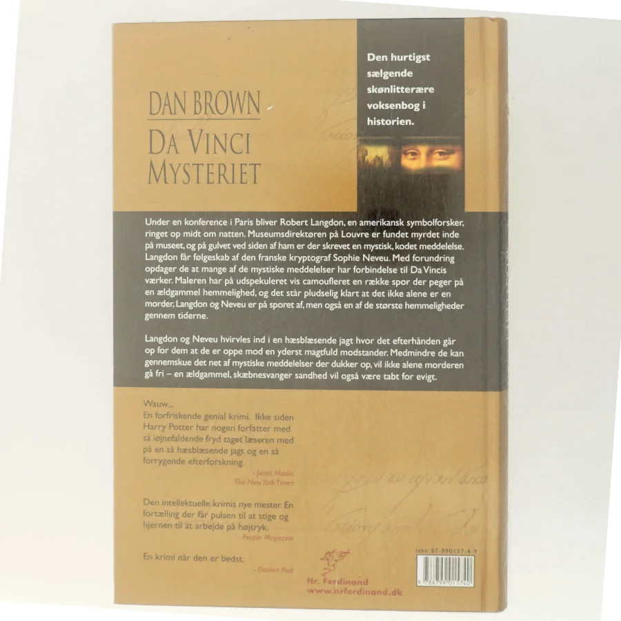 Da Vinci Mysteriet af Dan Brown (Bog)