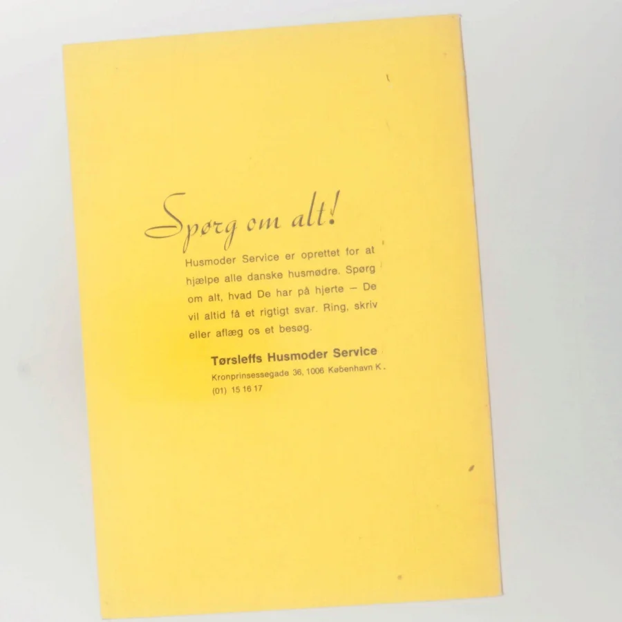 Den gule Dessertbog af Tørsleffs Husmoder Service (Bog)