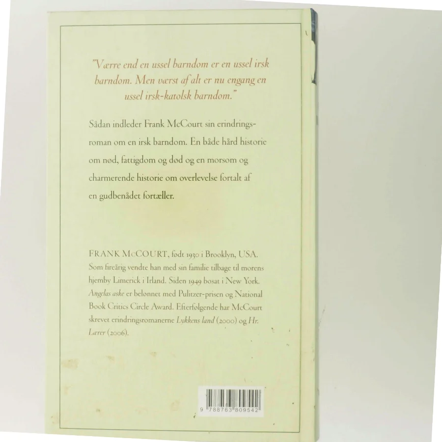 Angelas aske af Frank McCourt (Bog)