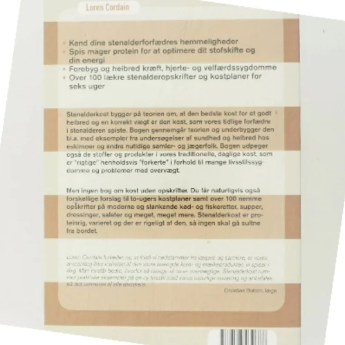 Stenalderkost af Loren Cordain (Bog)