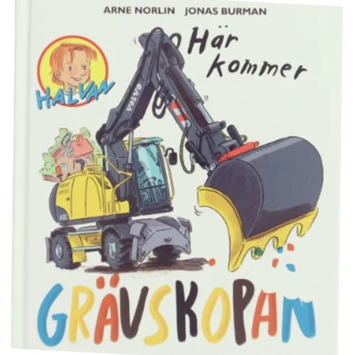 Børnebog om gravemaskine fra Raben & Sjögren