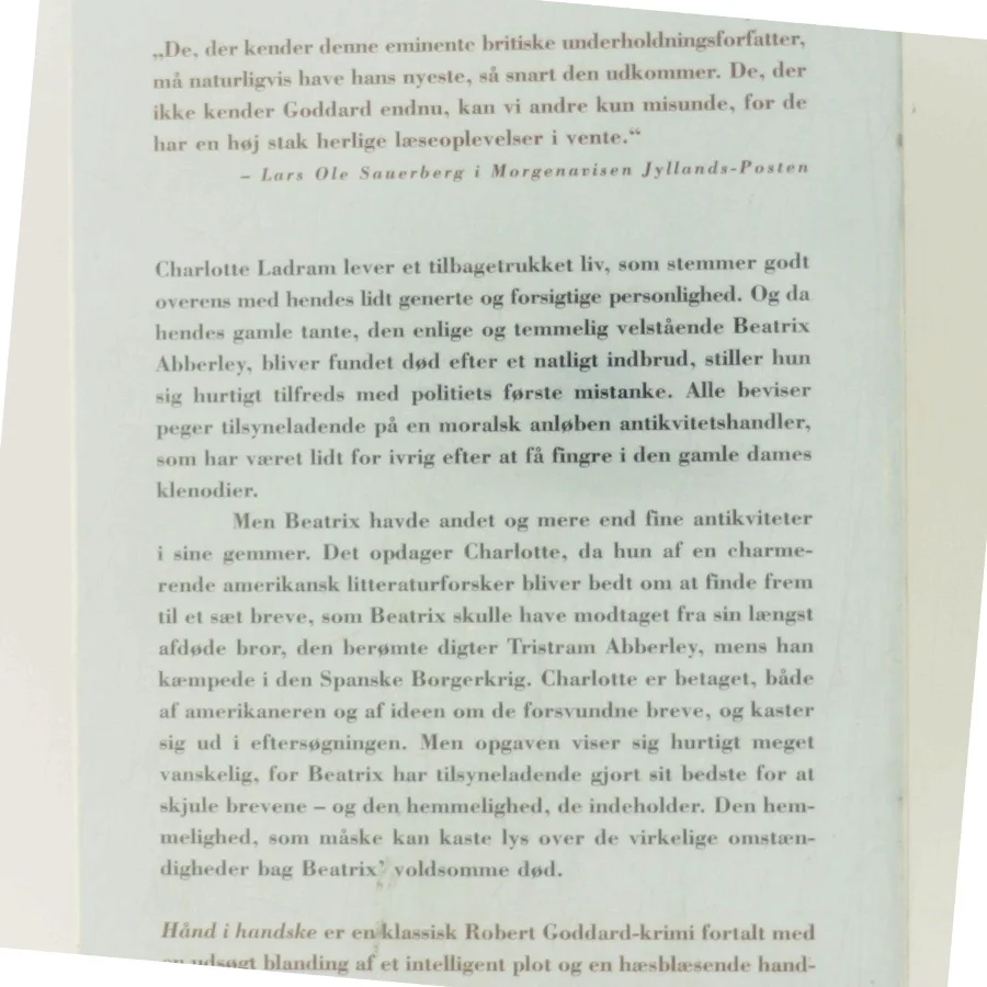 Hånd i handske af Robert Goddard (Bog)