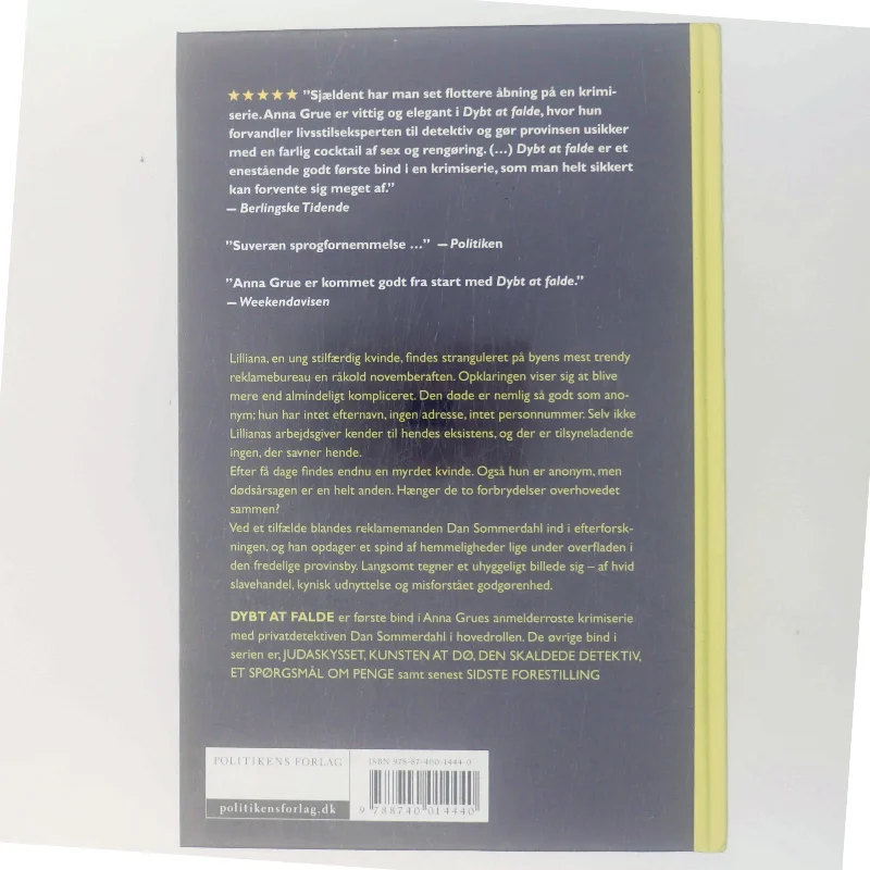 Dybt at falle af Anna Grue (Bog)