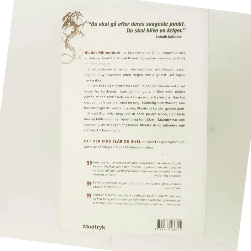 Det der ikke slår os ihjel af David Lagercrantz (Bog)