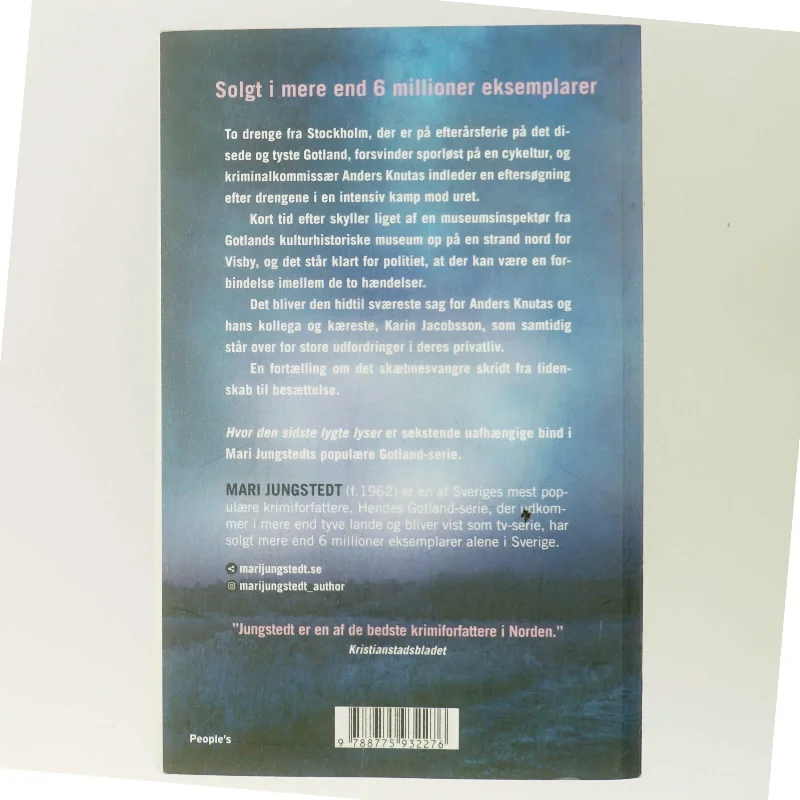 Hvor den sidste lygte lyser : kriminalroman af Mari Jungstedt (Bog)