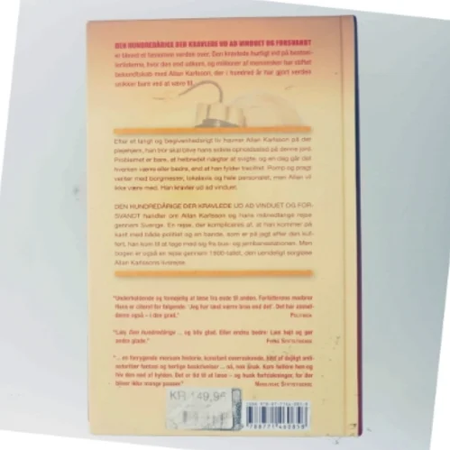 Den hundredårige der kravlede ud ad vinduet og forsvandt af Jonas Jonasson (Bog)