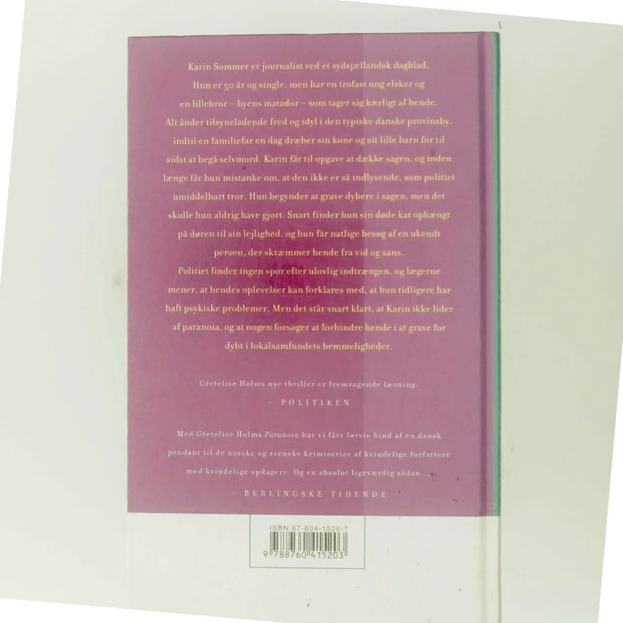 Paranoia : kriminalroman af Gretelise Holm (f. 1946) (Bog)
