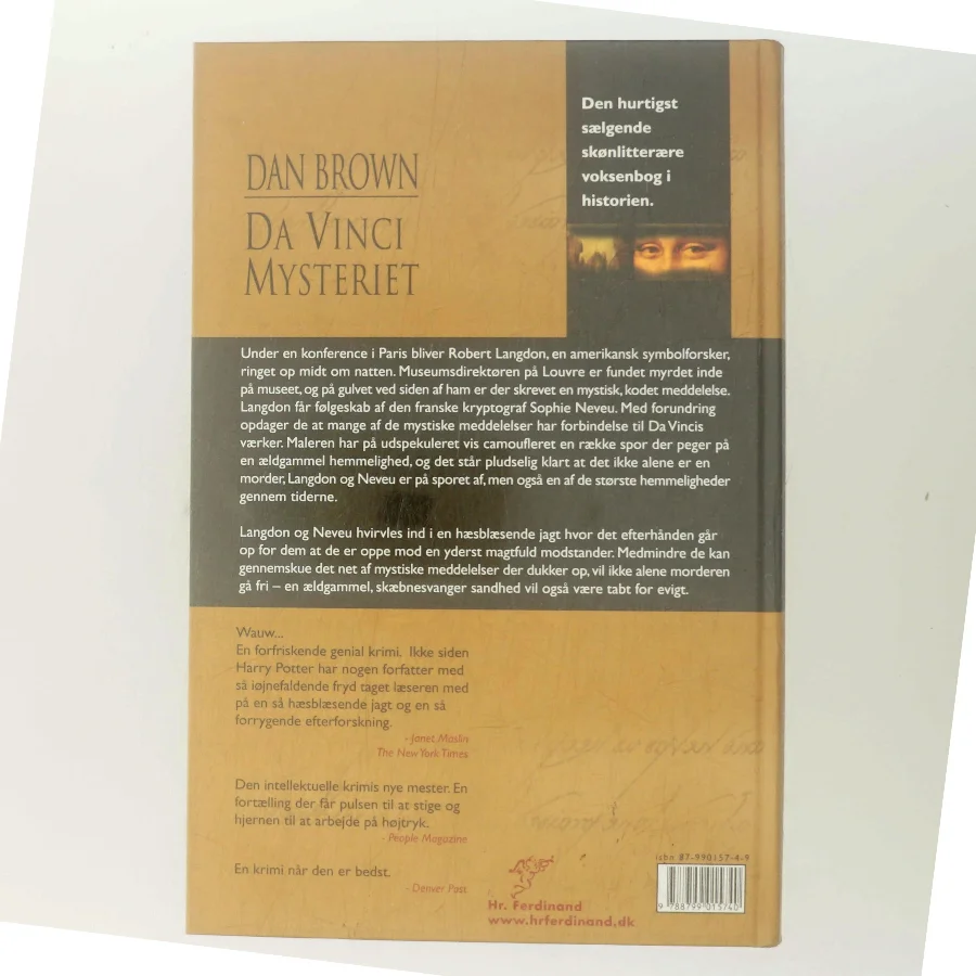 Da Vinci Mysteriet af Dan Brown (Bog)