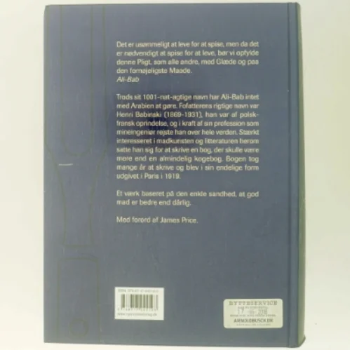 Gastronomisk Haandbog : kulinariske Studier : med en grundig Gennemgang af alle franske Vines Historie, Fremstilling, Aargange og Behandling af Ali-Bab (Bog)