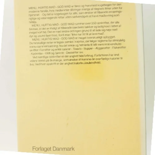 Menu: Internationalt Madleksikon af Forlaget Danmark (Bog)