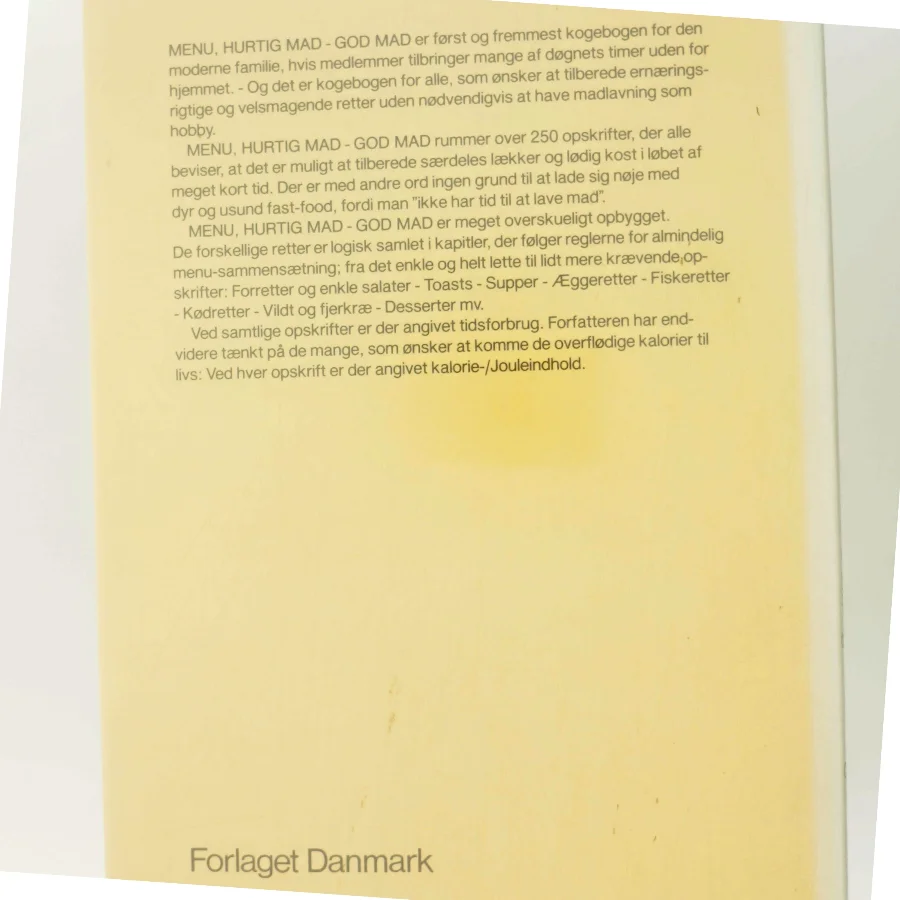 Menu: Internationalt Madleksikon af Forlaget Danmark (Bog)