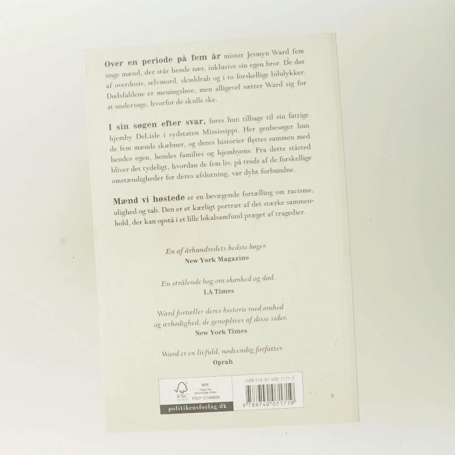 Mænd vi høstede : memoirer af Jesmyn Ward (Bog)