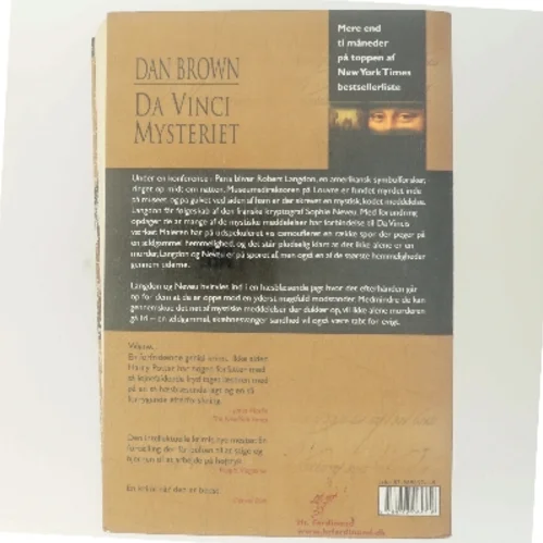 Da Vinci mysteriet af Dan Brown (Bog)