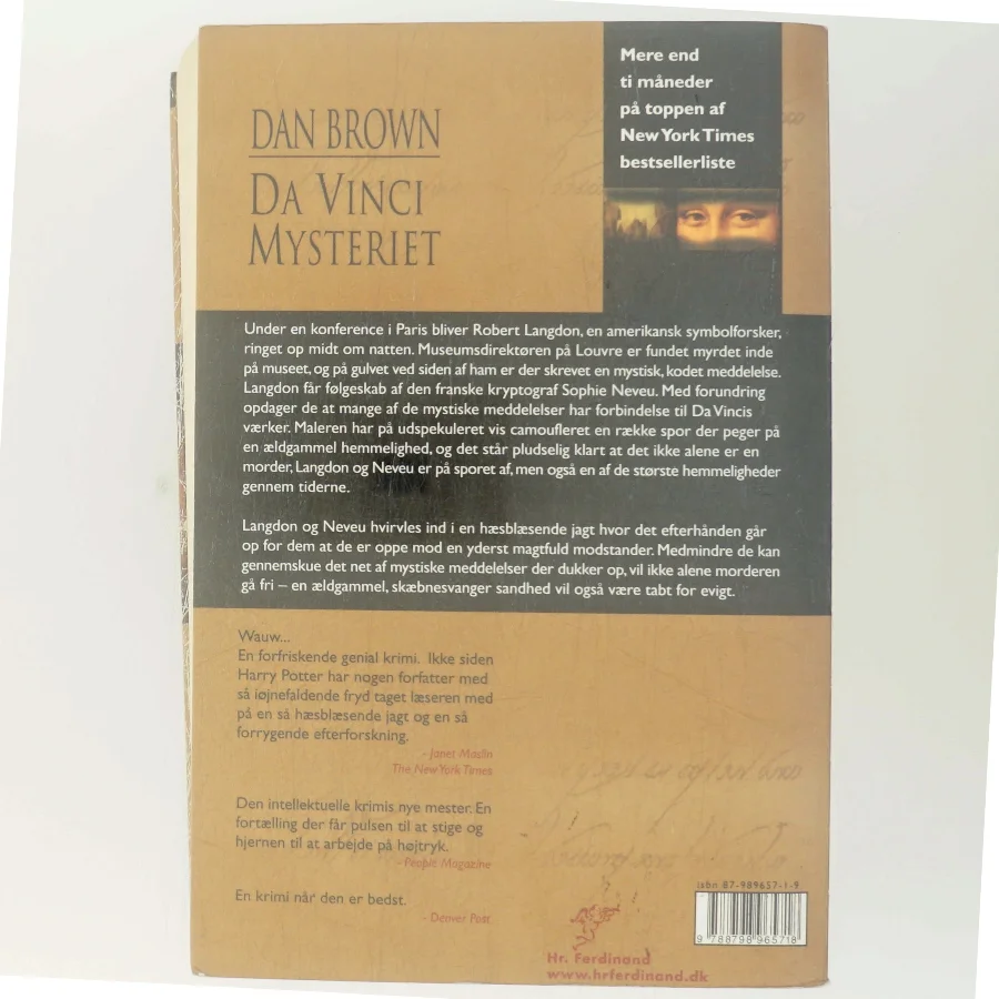 Da Vinci mysteriet af Dan Brown (Bog)