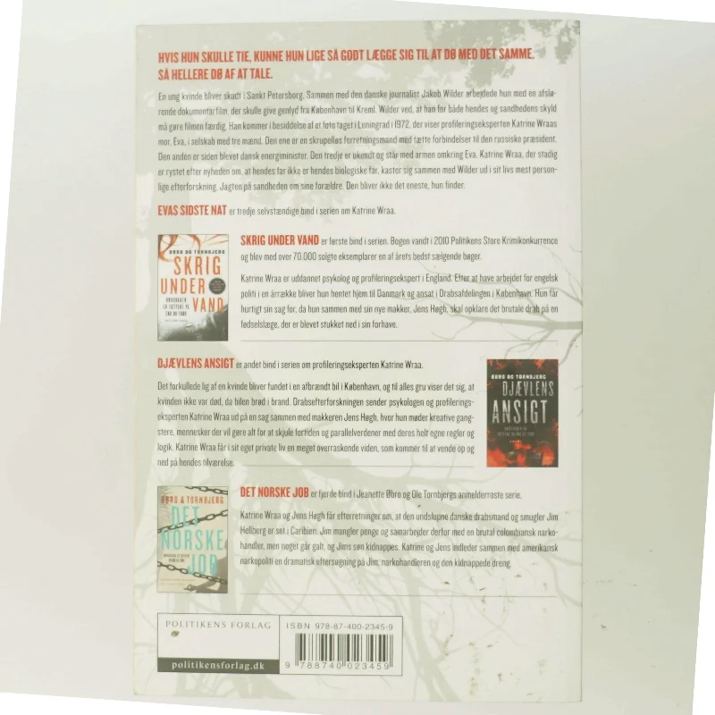 Evas sidste nat af Jeanette Øbro Gerlow (Bog) fra Politikens Forlag