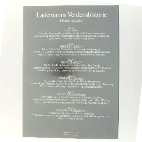 Lademanns Verdenshistorie af <Bog ikke identificeret med en specifik forfatter> (Bog)