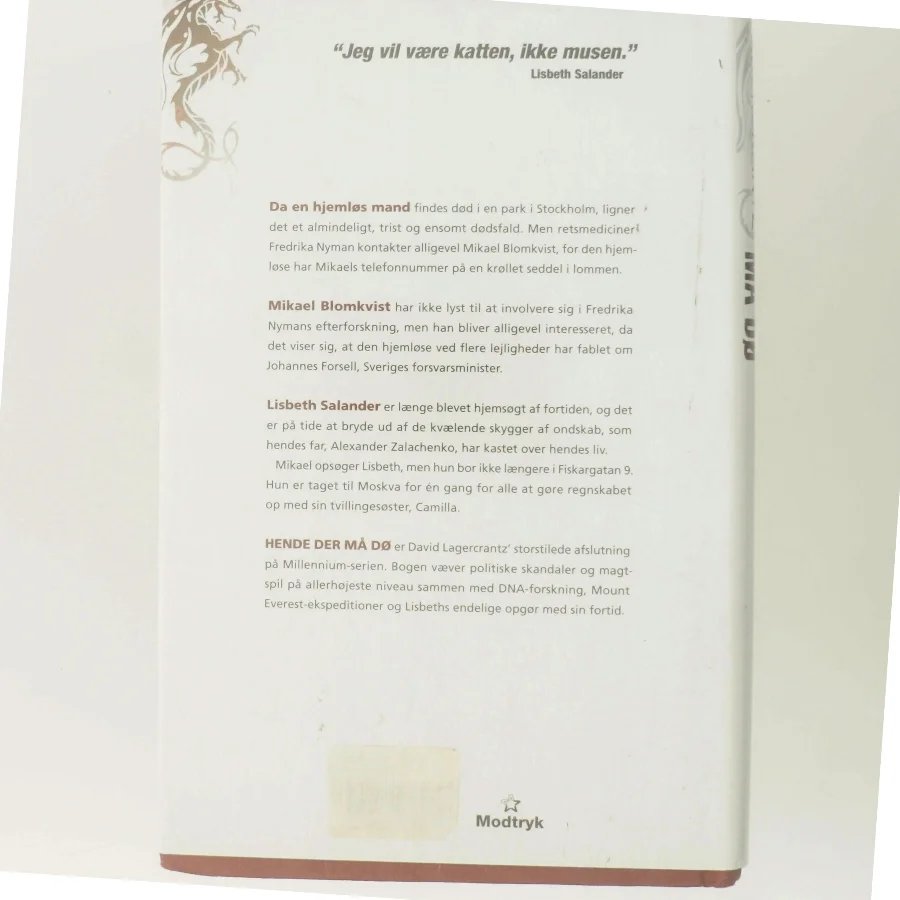 Hende der må dø af David Lagercrantz (Bog)