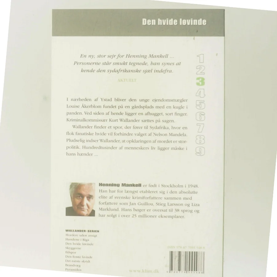 Den hvide løvinde af Henning Mankell (Bog)