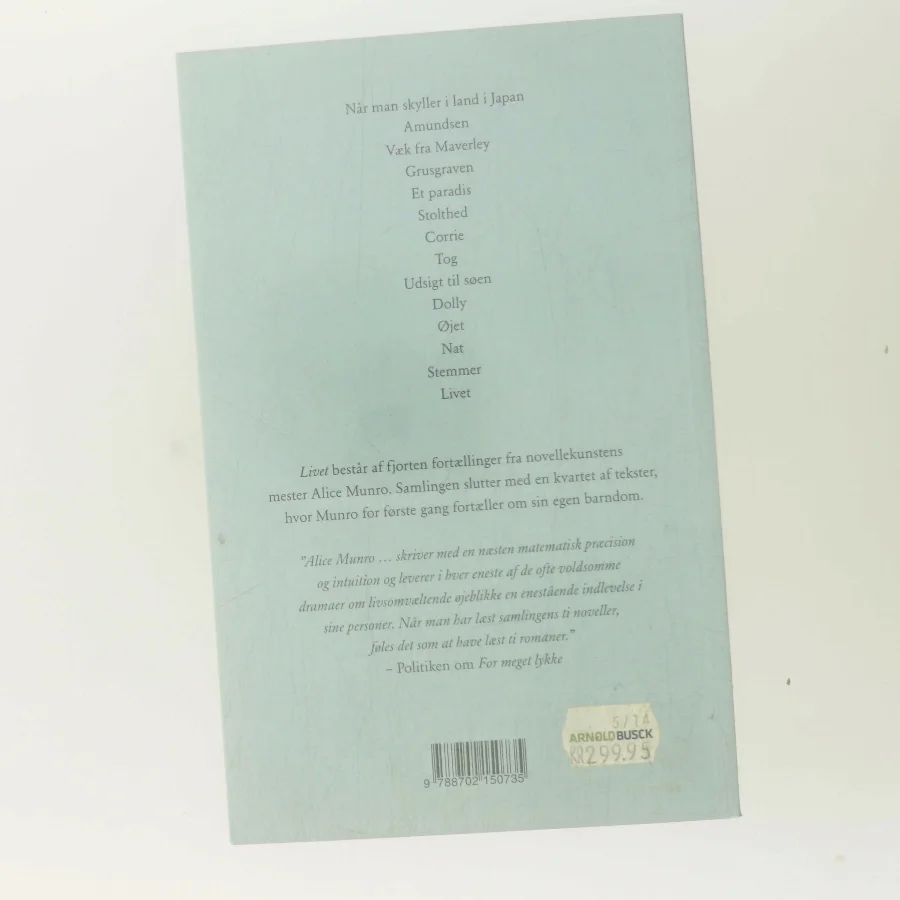 Livet : noveller af Alice Munro (Bog)