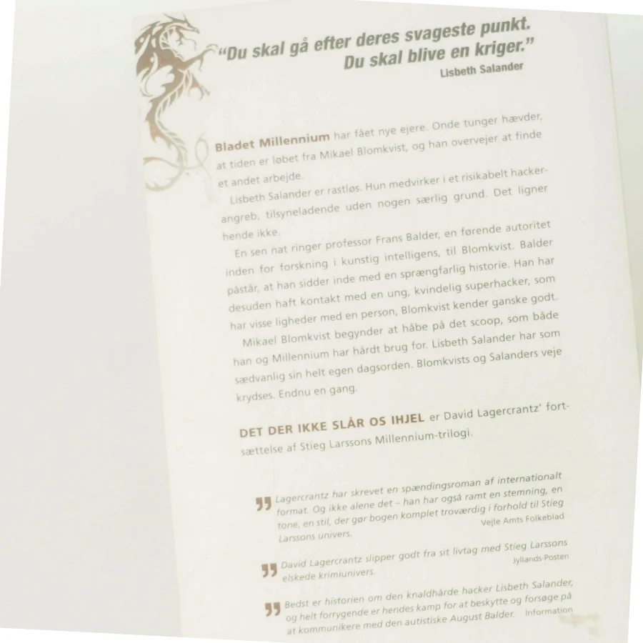 Det der ikke slår os ihjel af David Lagercrantz (Bog)