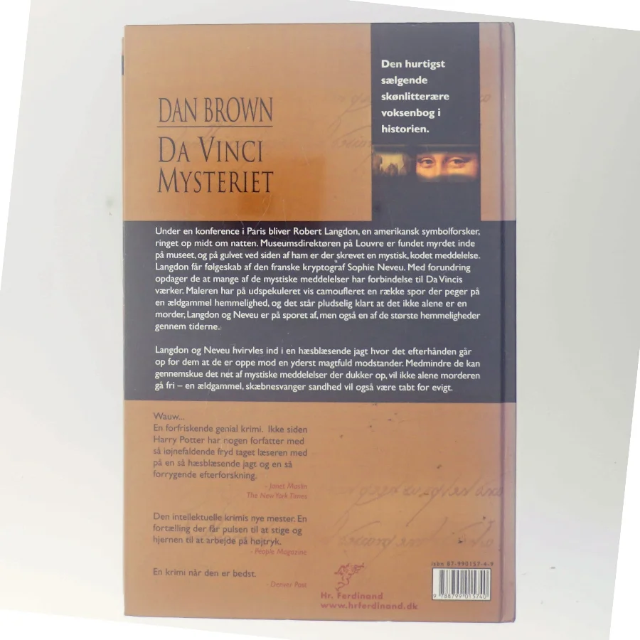 Da Vinci Mysteriet af Dan Brown (Bog)