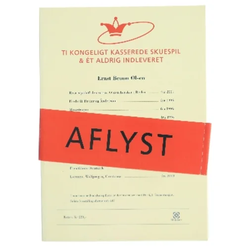 Ti kongeligt kasserede skuespil & ét ikke indleveret af Ernst Bruun Olsen (Bog)