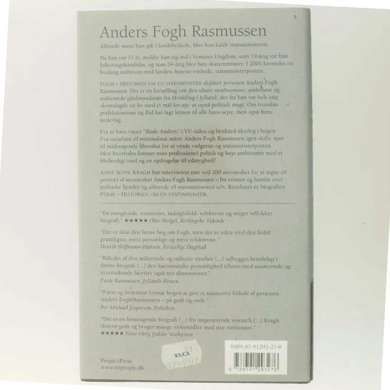 Fogh - historien om en statsminister af Anne Sofie Kragh (Bog)
