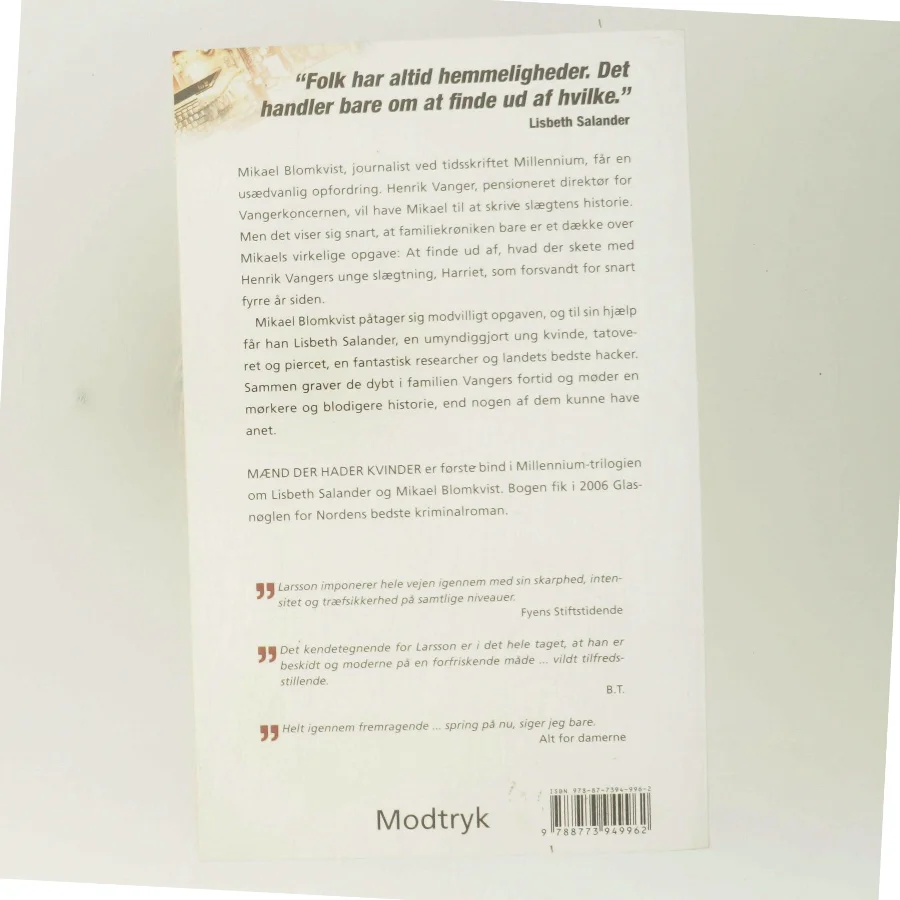Mænd der hader kvinder af Stieg Larsson (Bog)