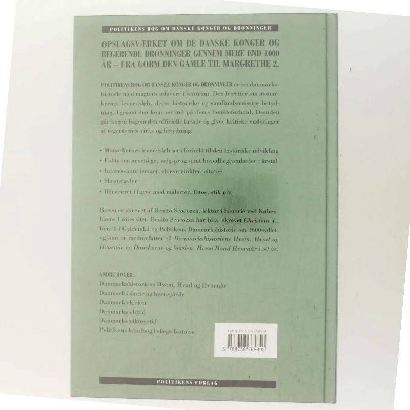 Politikens bog om Danmarks konger og dronninger af Benito Scocozza (Bog)