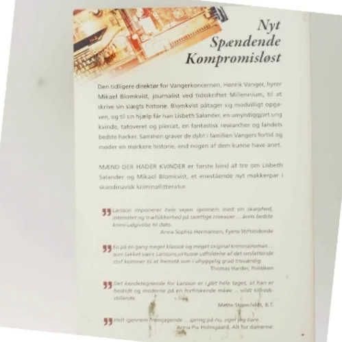 Mænd der hader kvinder af Stieg Larsson (Bog)