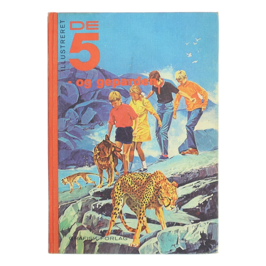 Illustreret De 5 - og geparden af Enid Blyton (Bog)