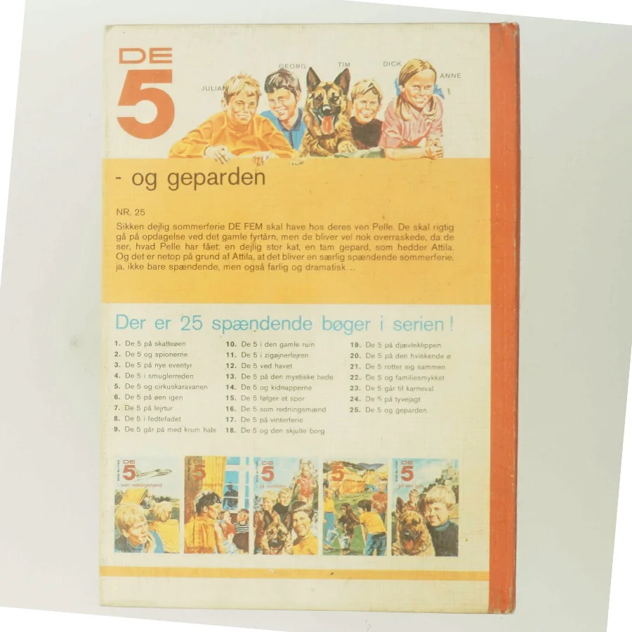 Illustreret De 5 - og geparden af Enid Blyton (Bog)