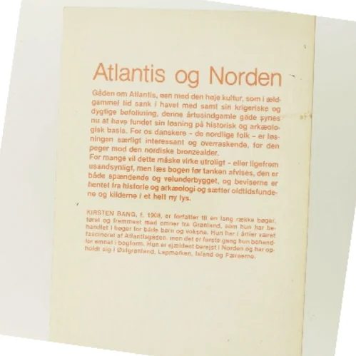 Atlantis og Norden af Kirsten Bang fra Bogan af Kirsten Bang (Bog)