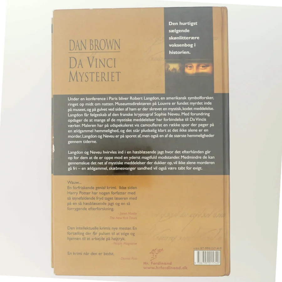 Da Vinci Mysteriet af Dan Brown (Bog)