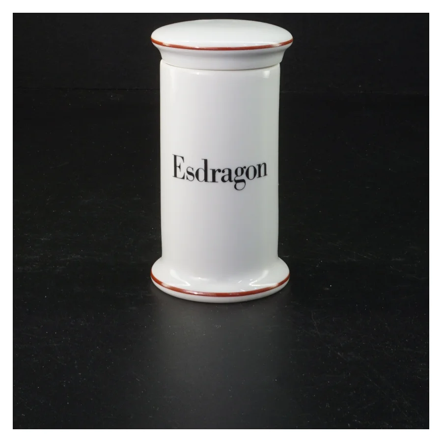 Hvide porcelænkrukker til krydderier fra Bing & Grøndahl (str. 11 x Ø5 cm)