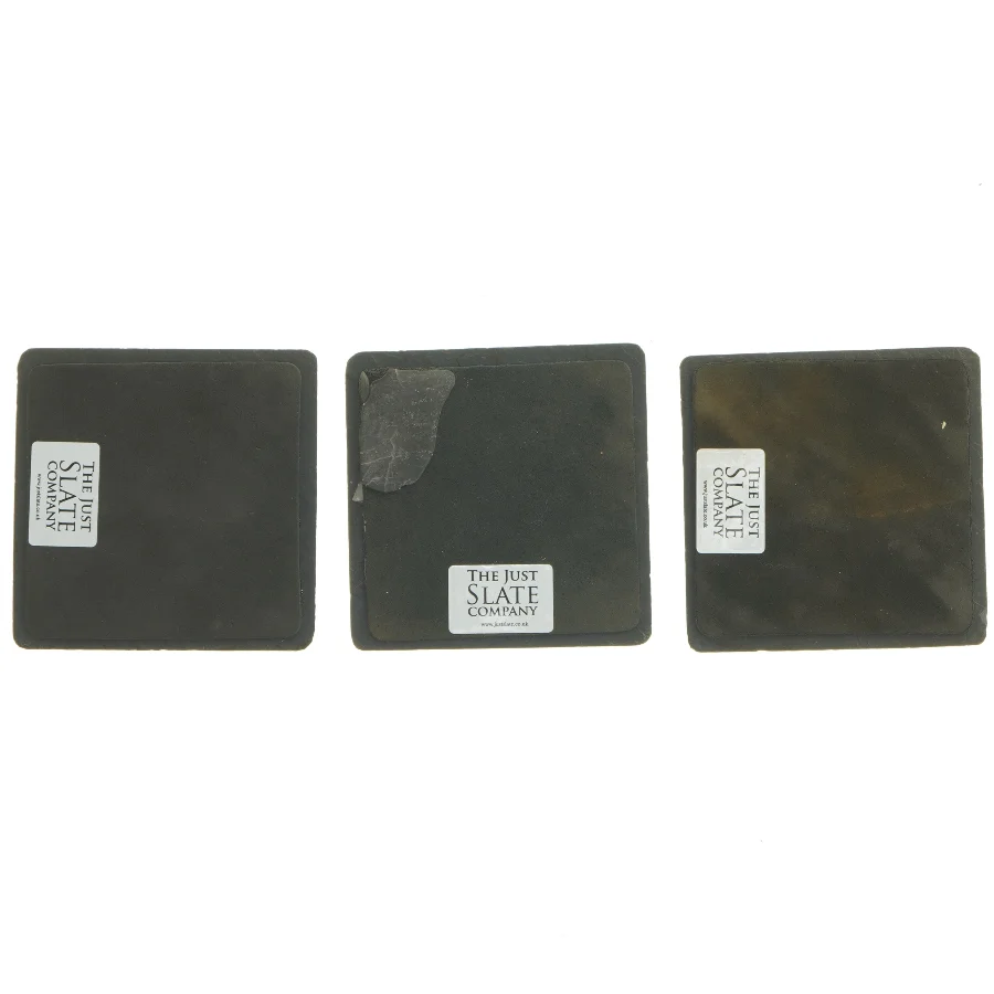 Sæt af skifer bordskånere fra The Just Slate Company (str. 11x11 cm)