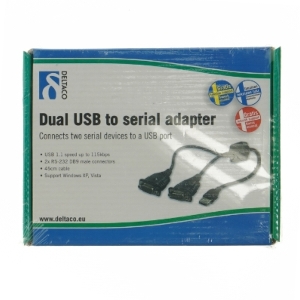 Dual USB til seriel adapterkabel fra Deltaco