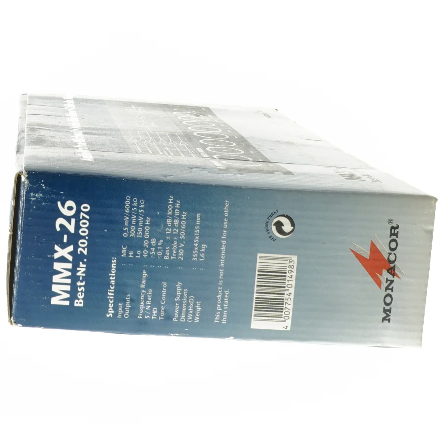 Monacor Mikrofonmikser MMX-26 fra Monacor (str. 33x14 cm)