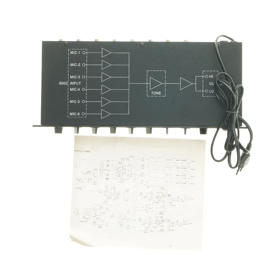 Monacor Mikrofonmikser MMX-26 fra Monacor (str. 33x14 cm)