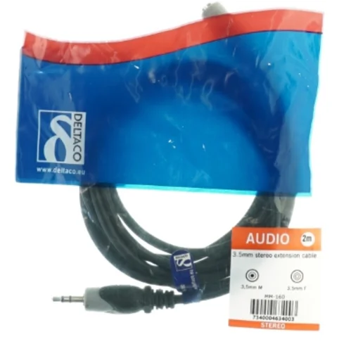 DELTACO 3,5mm stereo forlængerkabel fra Deltaco (str. 2 m)