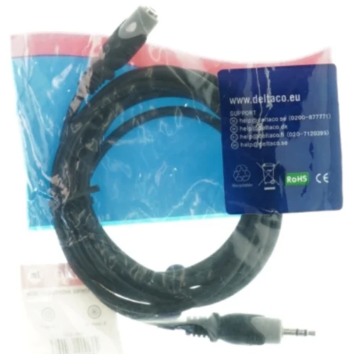 DELTACO 3,5mm stereo forlængerkabel fra Deltaco (str. 2 m)