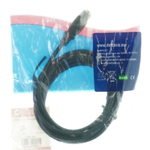 3.5mm stereo forlængerledning fra Deltaco (str. 2 m)