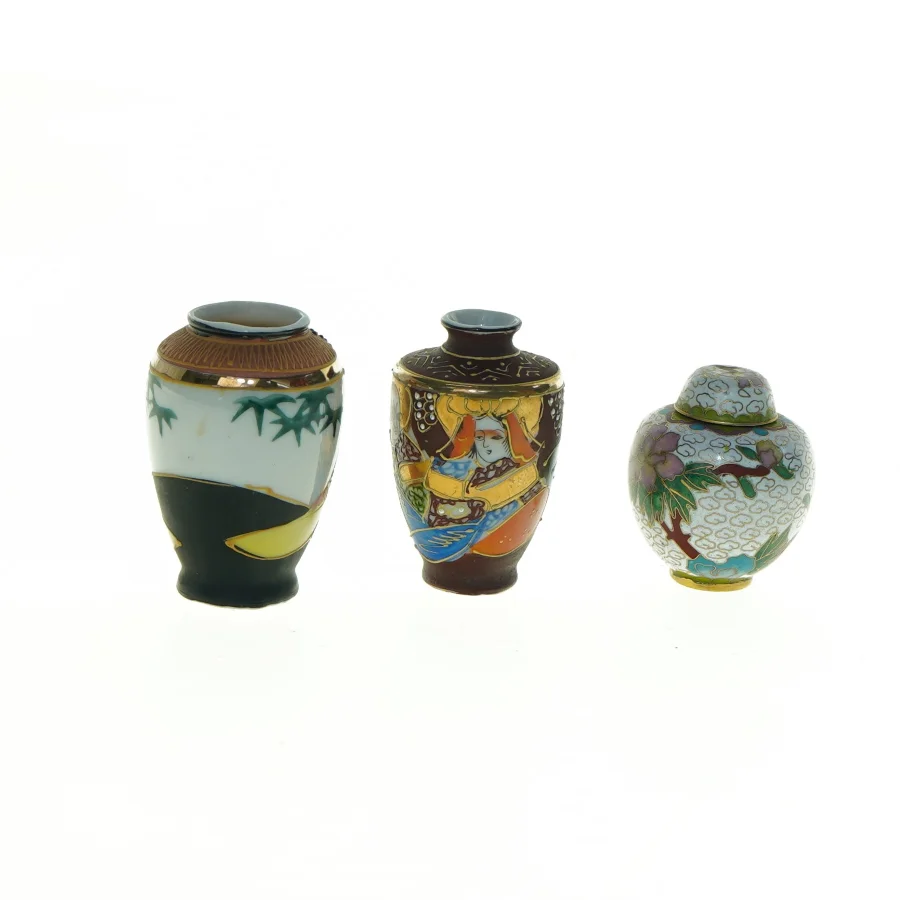 Dekorative miniature vaser (str. 4,5 x, 4 cm til 6,5 x 4 cm)