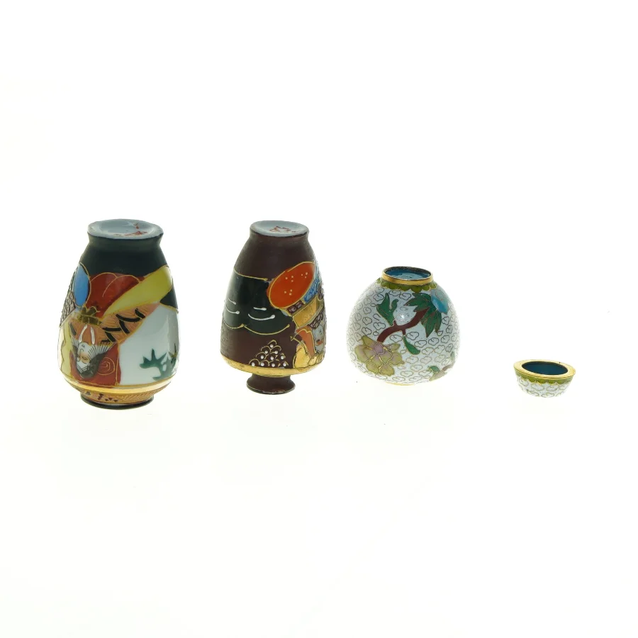 Dekorative miniature vaser (str. 4,5 x, 4 cm til 6,5 x 4 cm)