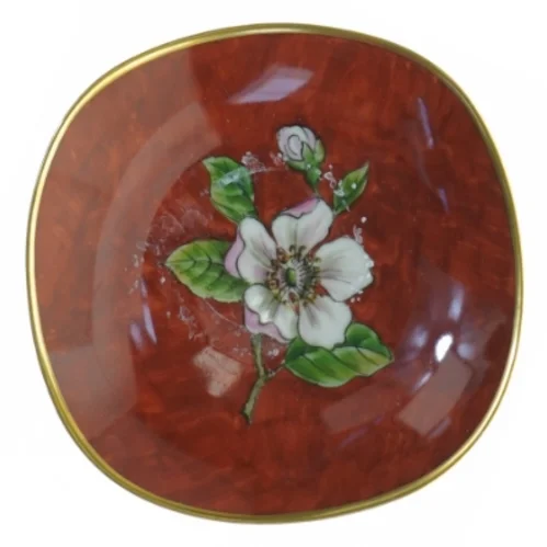 Keramikfad med blomstermotiv (str. 12 x 12 cm)